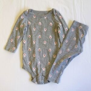 george heather gray unicorn matching outfit set bodysuit & pants 18 months baby